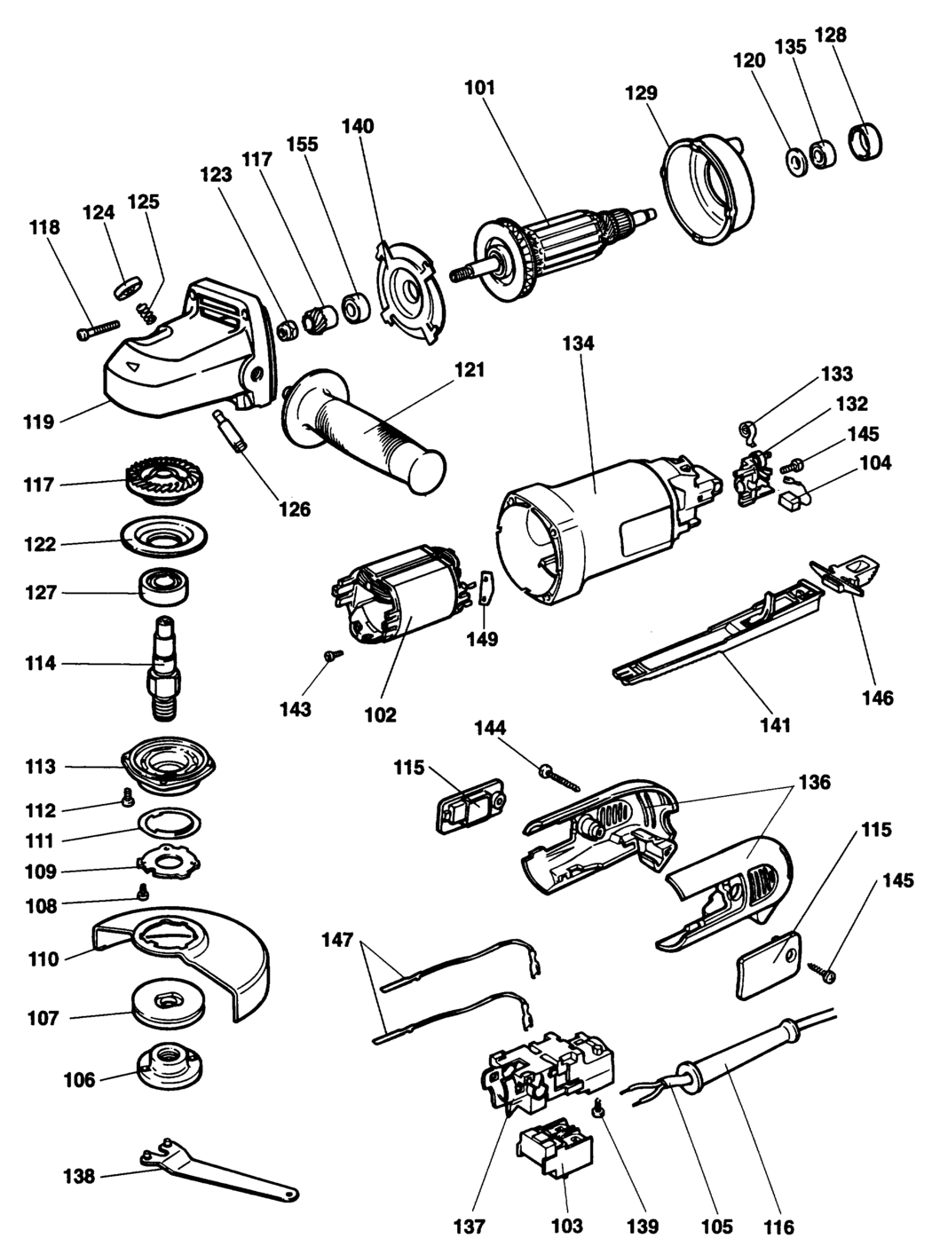 Dewalt DW823 Type 2 Angle Grinder Spare Parts