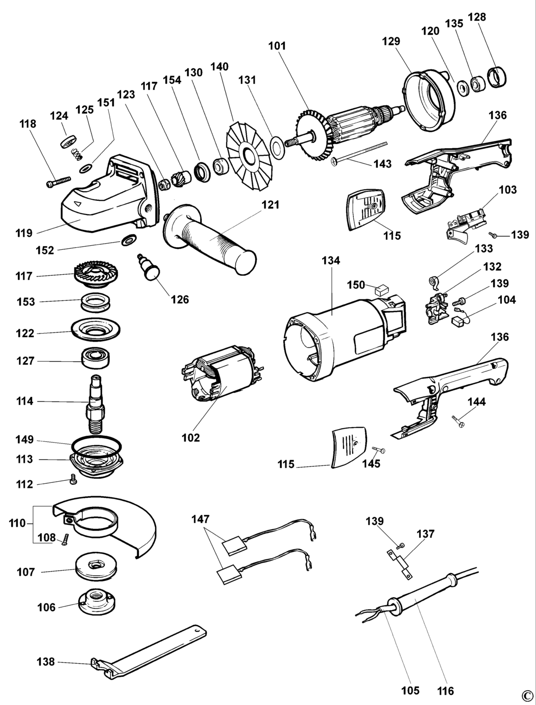 Dewalt DW840 Type 1 Angle Grinder Spare Parts