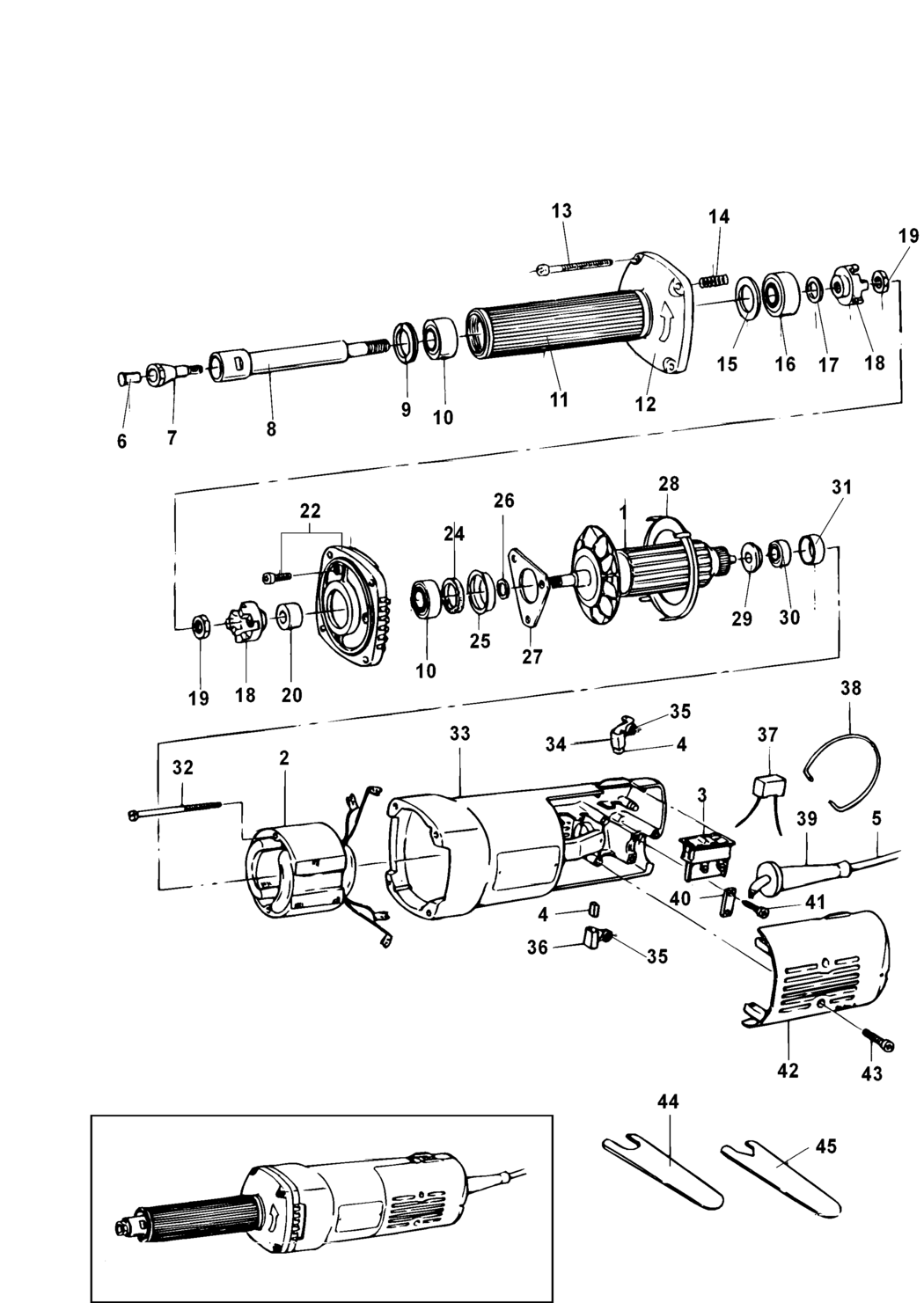 Dewalt DW886 Type 1 Die Grinder Spare Parts