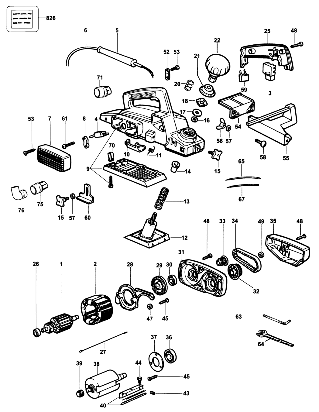 Dewalt DW676 Type 1 Planer Spare Parts