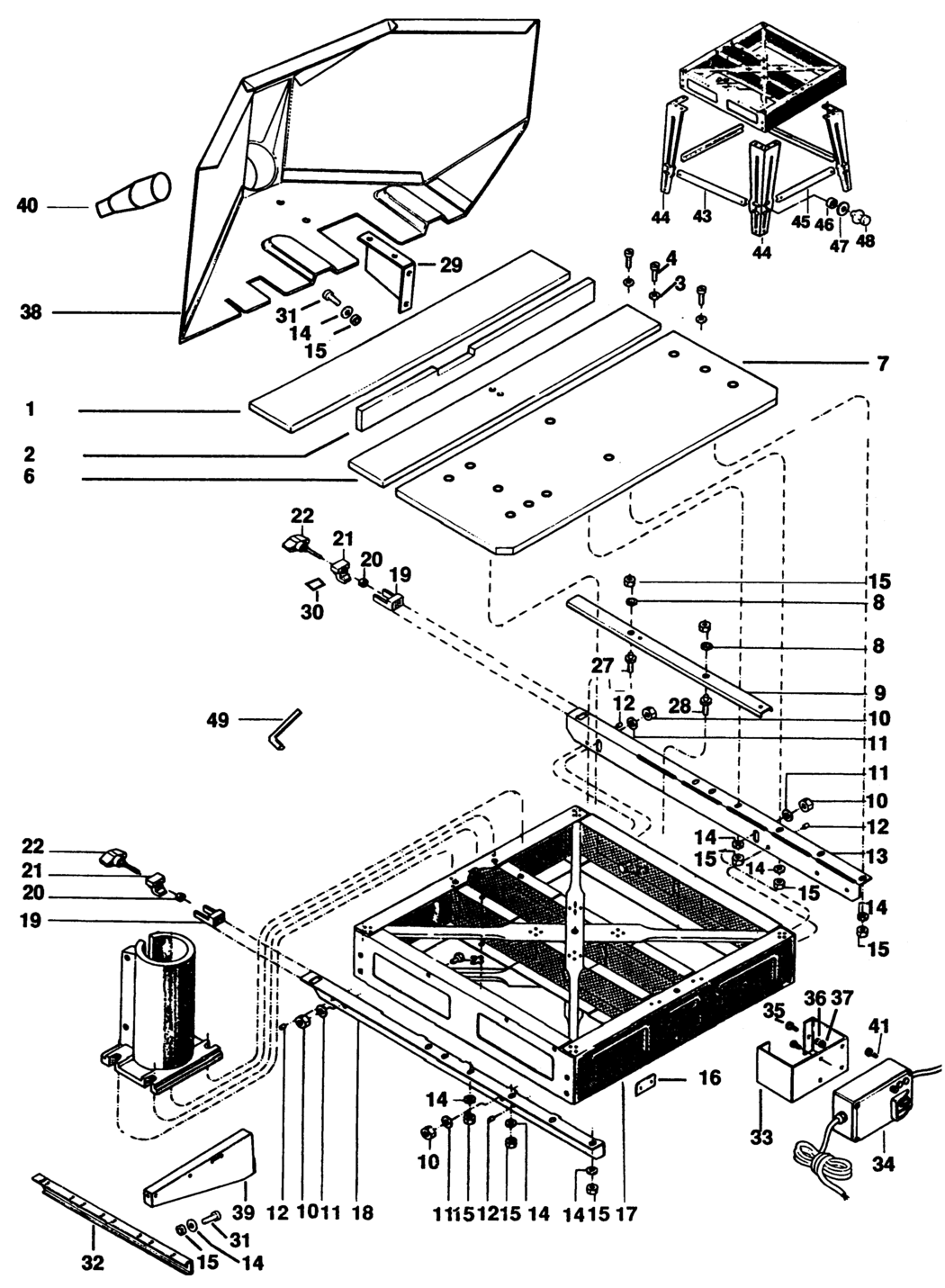 Dewalt DW1501----C Type 1 Radial Arm Saw Spare Parts