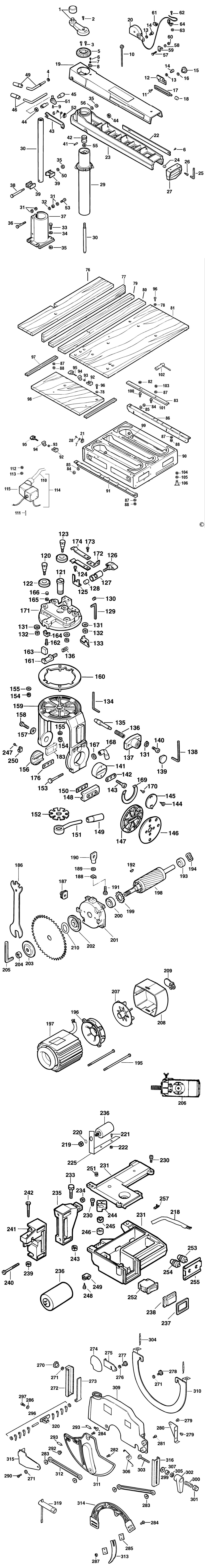 Dewalt DW720 Type 1 - US Radial Arm Saw Spare Parts