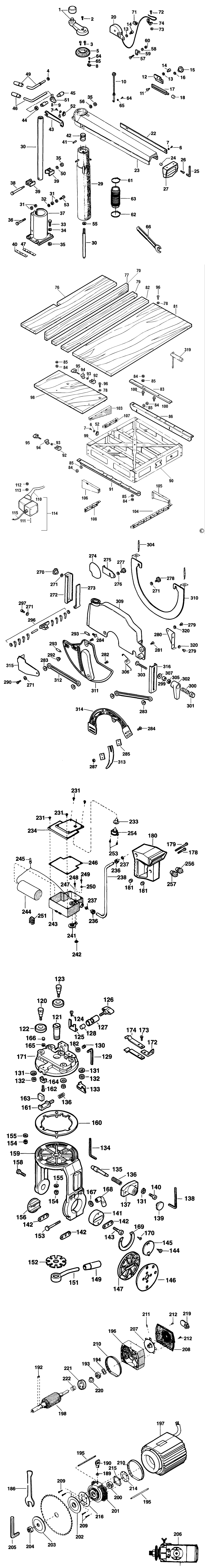 Dewalt DW721 Type 2 Radial Arm Saw Spare Parts