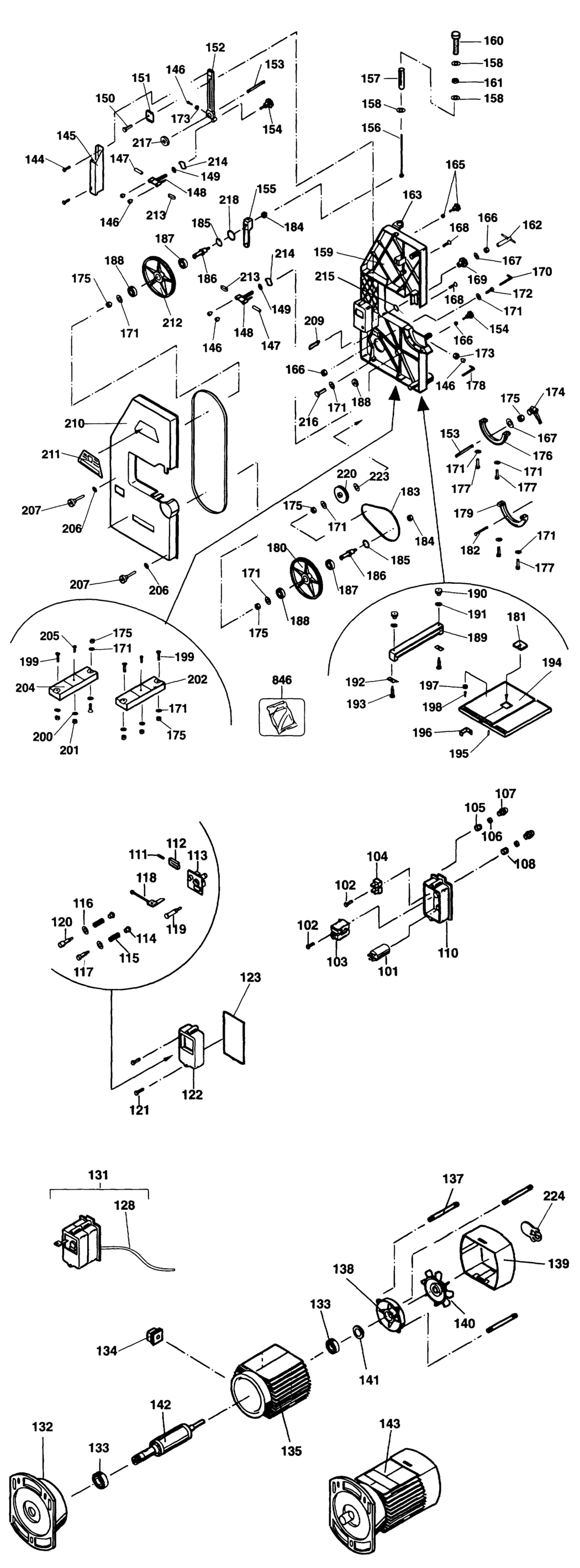 Dewalt DW738 Type 1 Bandsaw Spare Parts