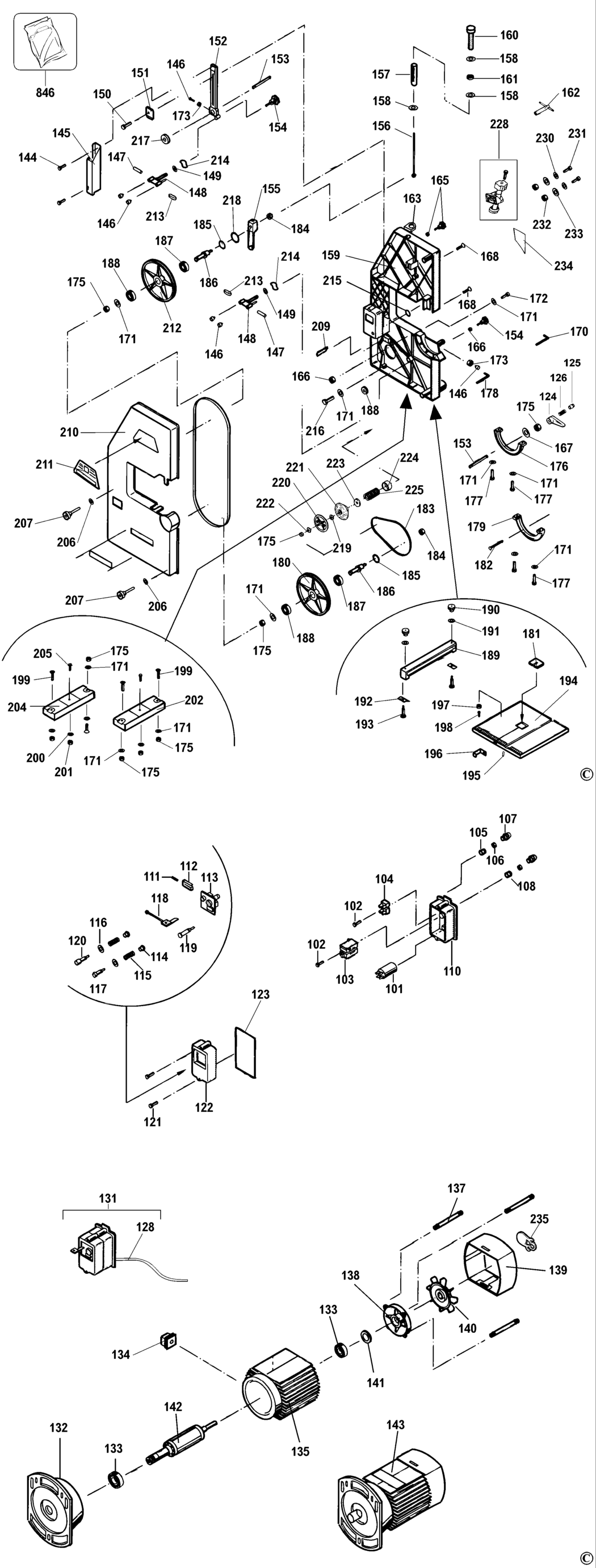 Dewalt DW739 Type 1 Bandsaw Spare Parts