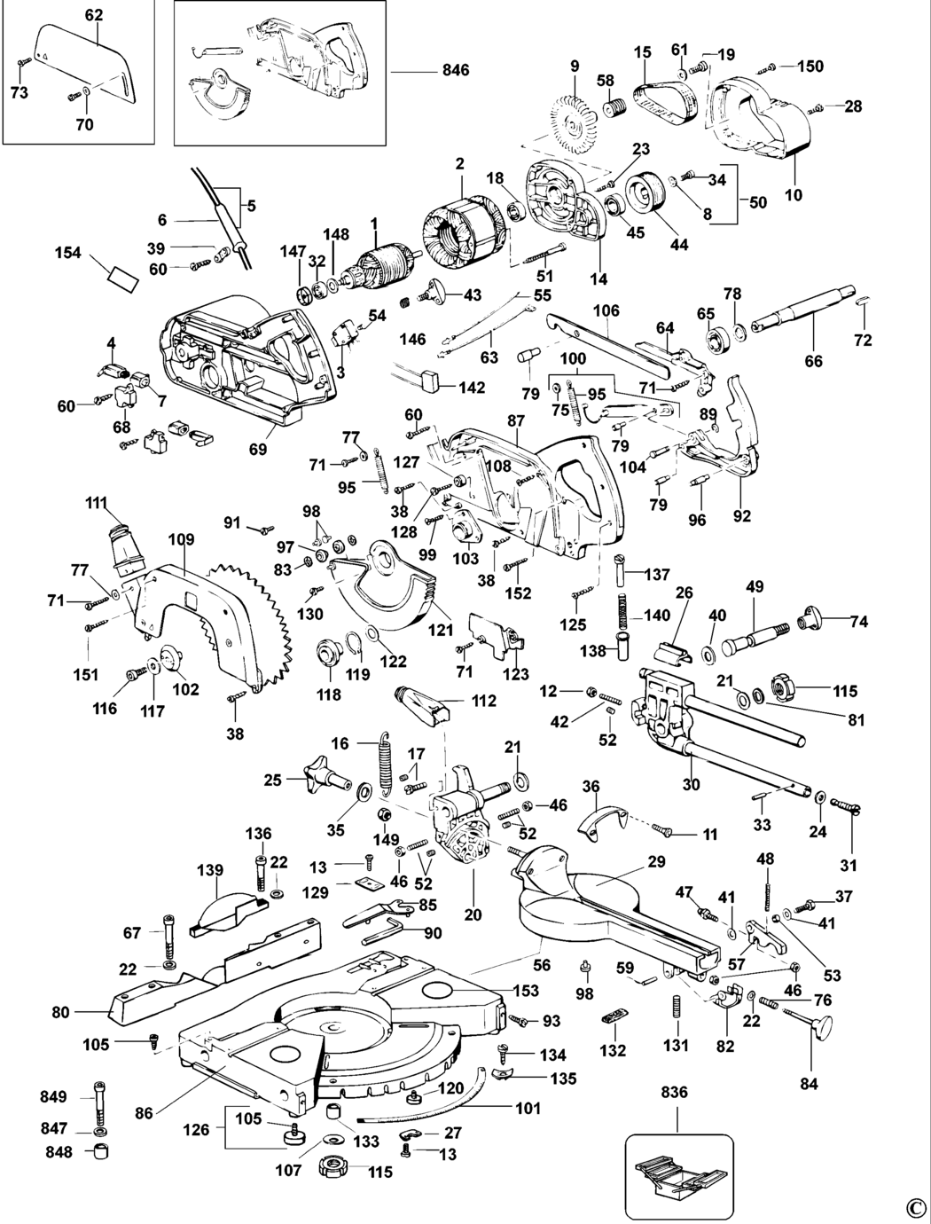 Dewalt DW700 Type 1 Mitre Saw Spare Parts