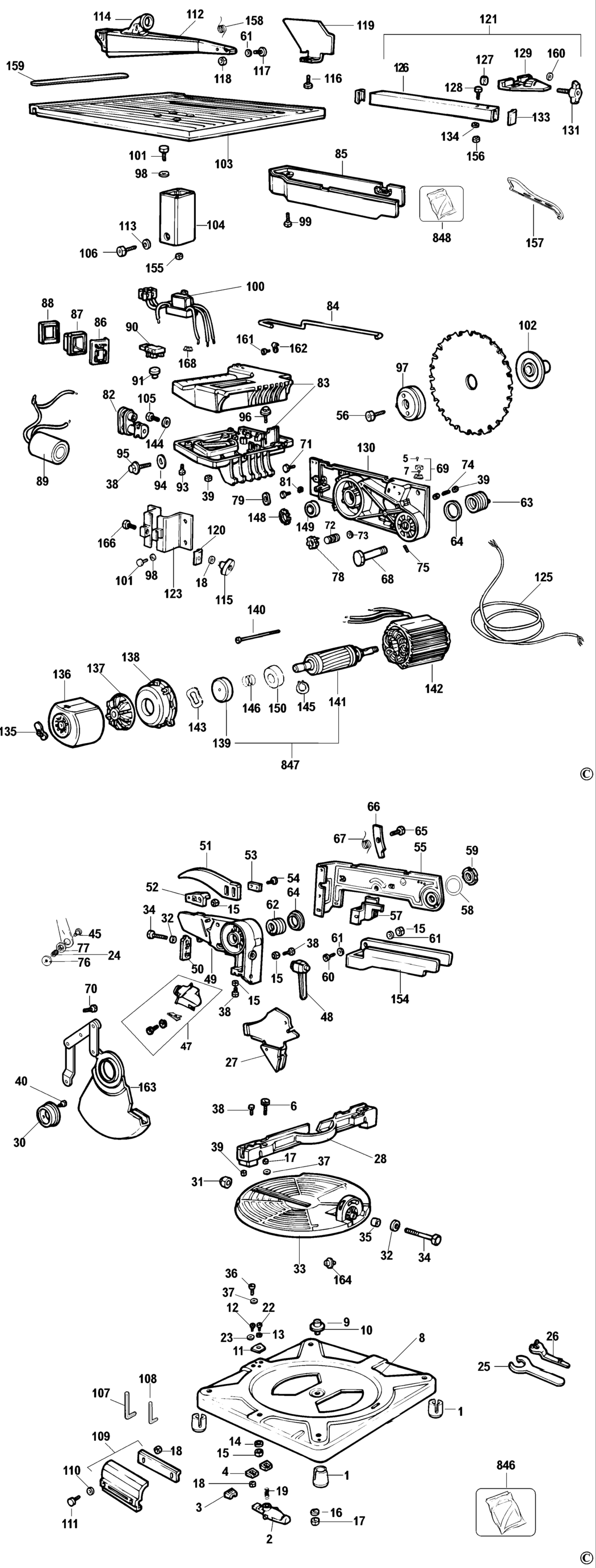 Dewalt DW710 Type 1 Mitre Saw Spare Parts