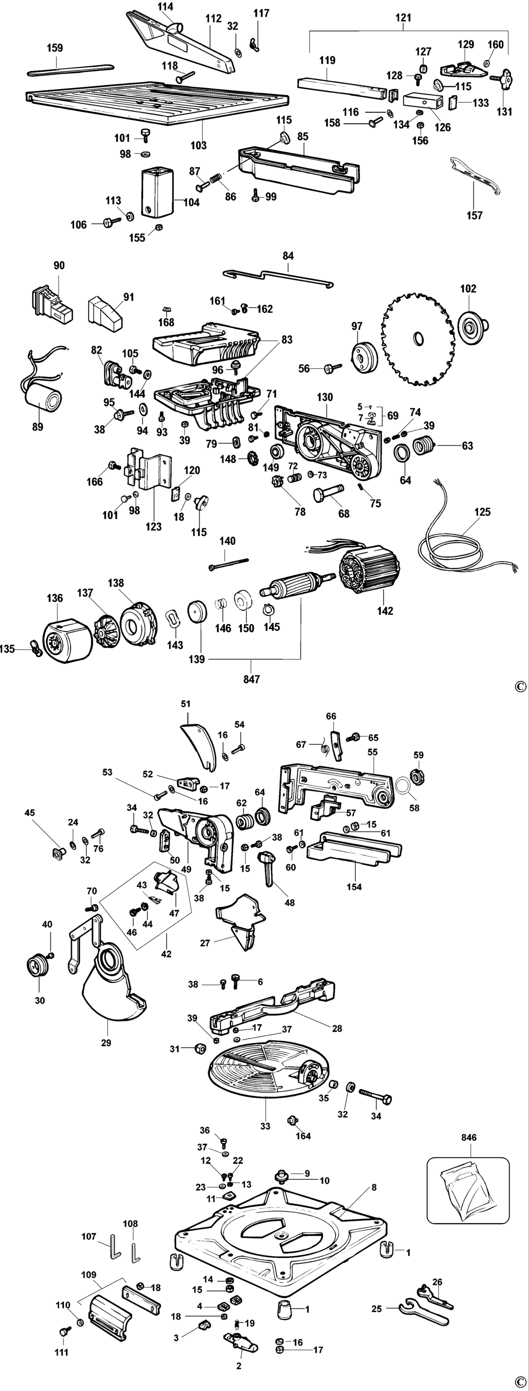 Dewalt DW710 Type 2 Mitre Saw Spare Parts