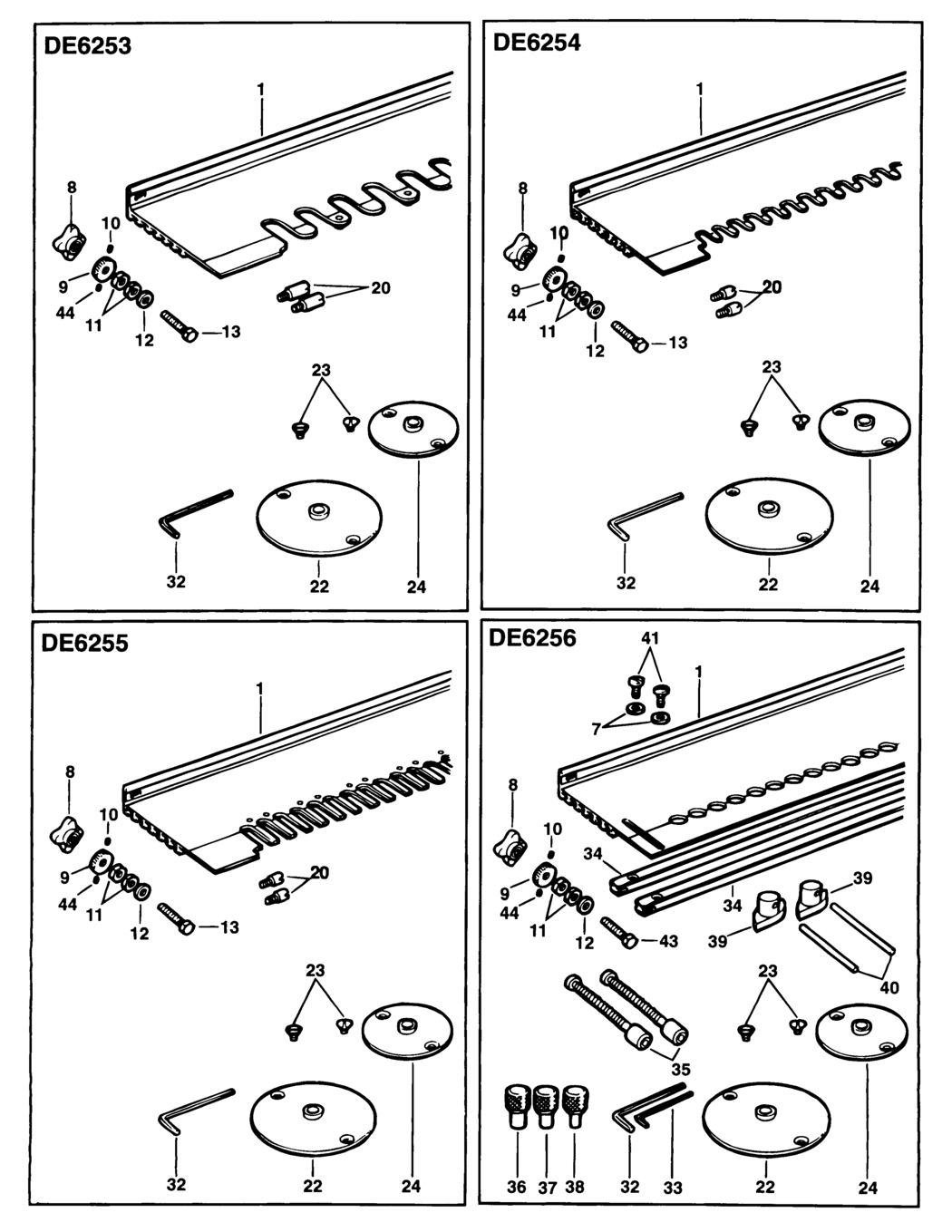 Dewalt DE6254 Type 1 Dovetail Jig Spare Parts