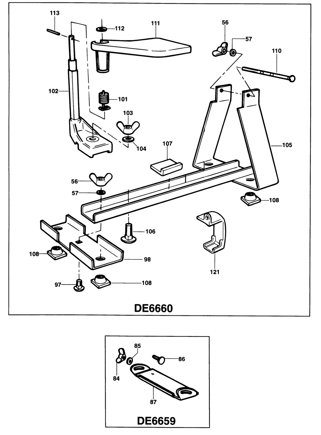 Dewalt DE6660 Type 1 Stand Spare Parts