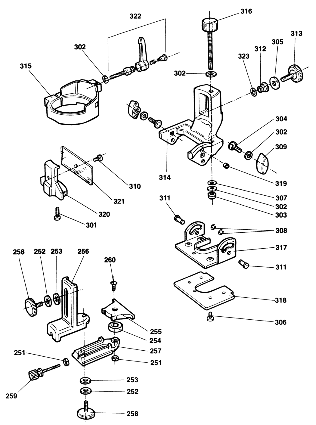 Dewalt DE6706 Type 1 Tilt Base - Trimmer Spare Parts