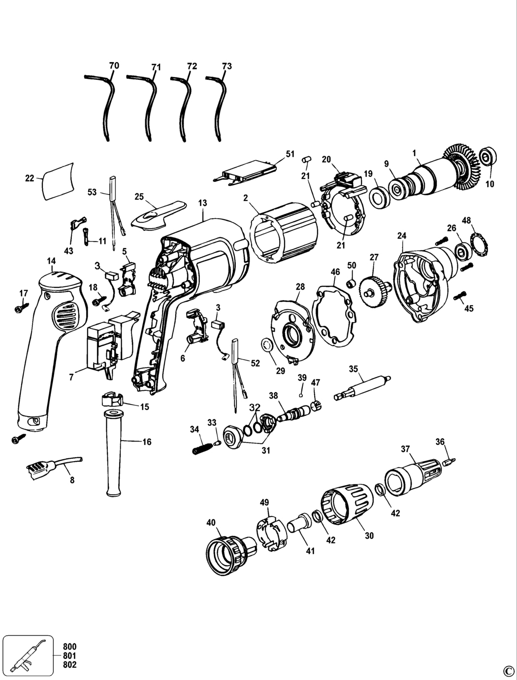 Dewalt DW274SD Type 1 Screwdriver Spare Parts
