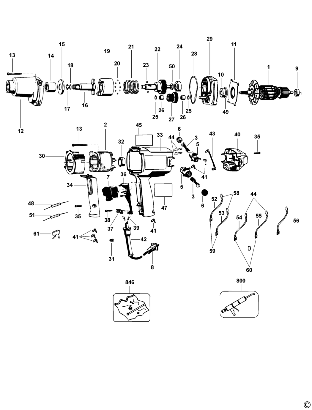 Dewalt DW291 Type 1 Impact Wrench Spare Parts