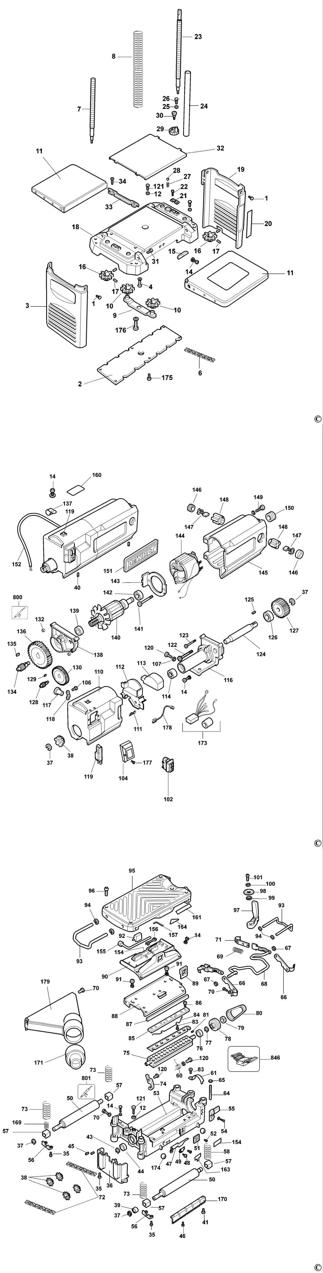 Dewalt DW733 Type 1 Planer Thicknesser Spare Parts