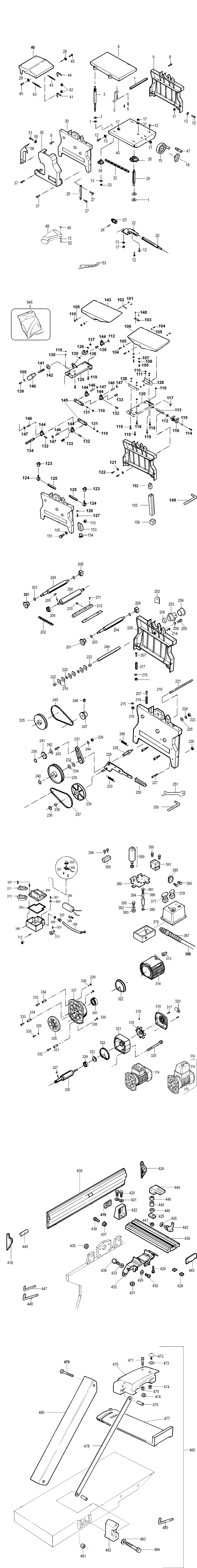 Dewalt DW733S Type 1 Planer Thicknesser Spare Parts