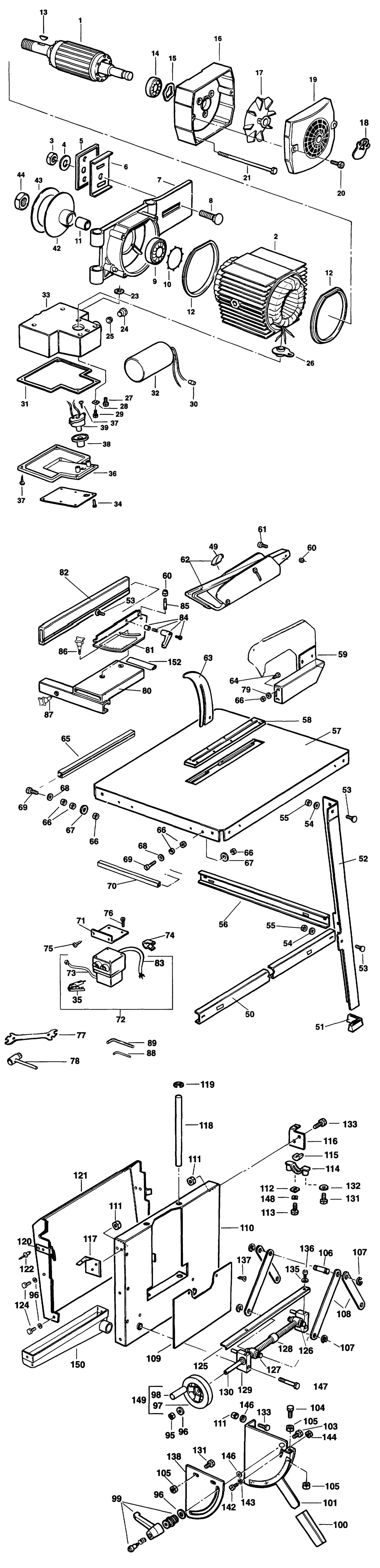 Dewalt DW3151 Type 2 Site Saw Spare Parts