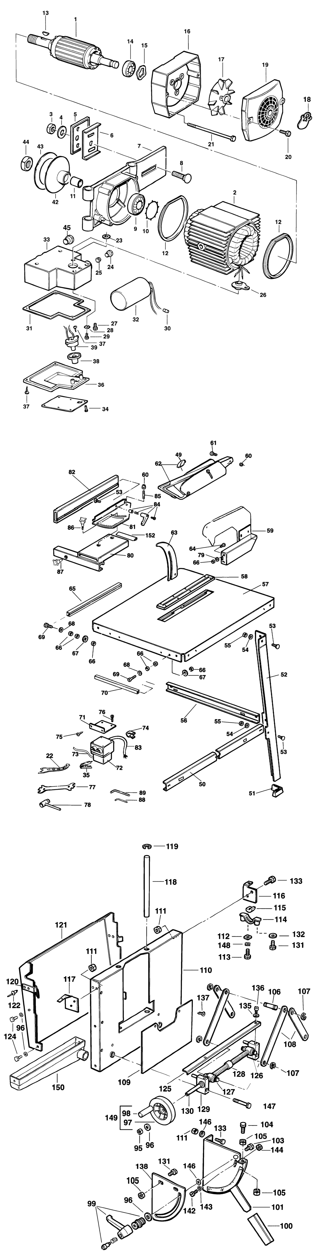 Dewalt DW740 Type 1 Table Saw Spare Parts