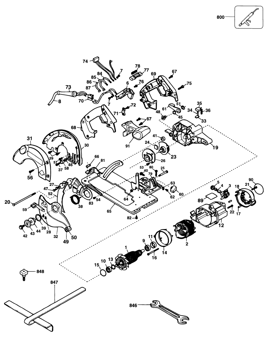 Dewalt DW65 Type 1 Saw Spare Parts