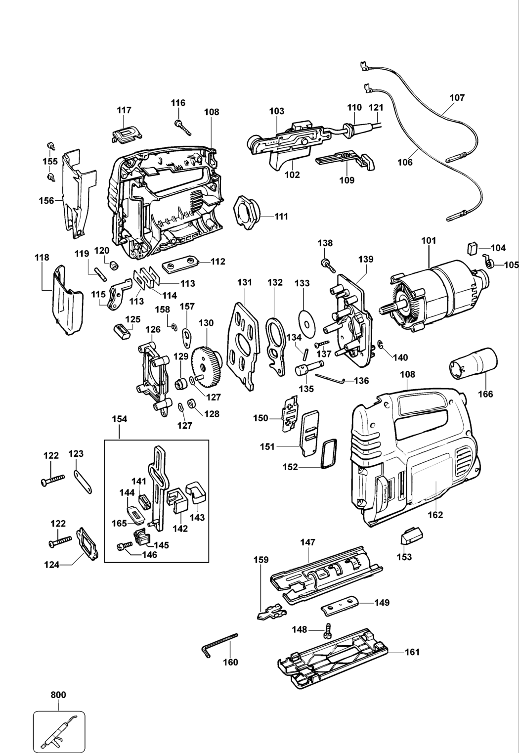 Dewalt DW320-----D Type 1 Jigsaw Spare Parts