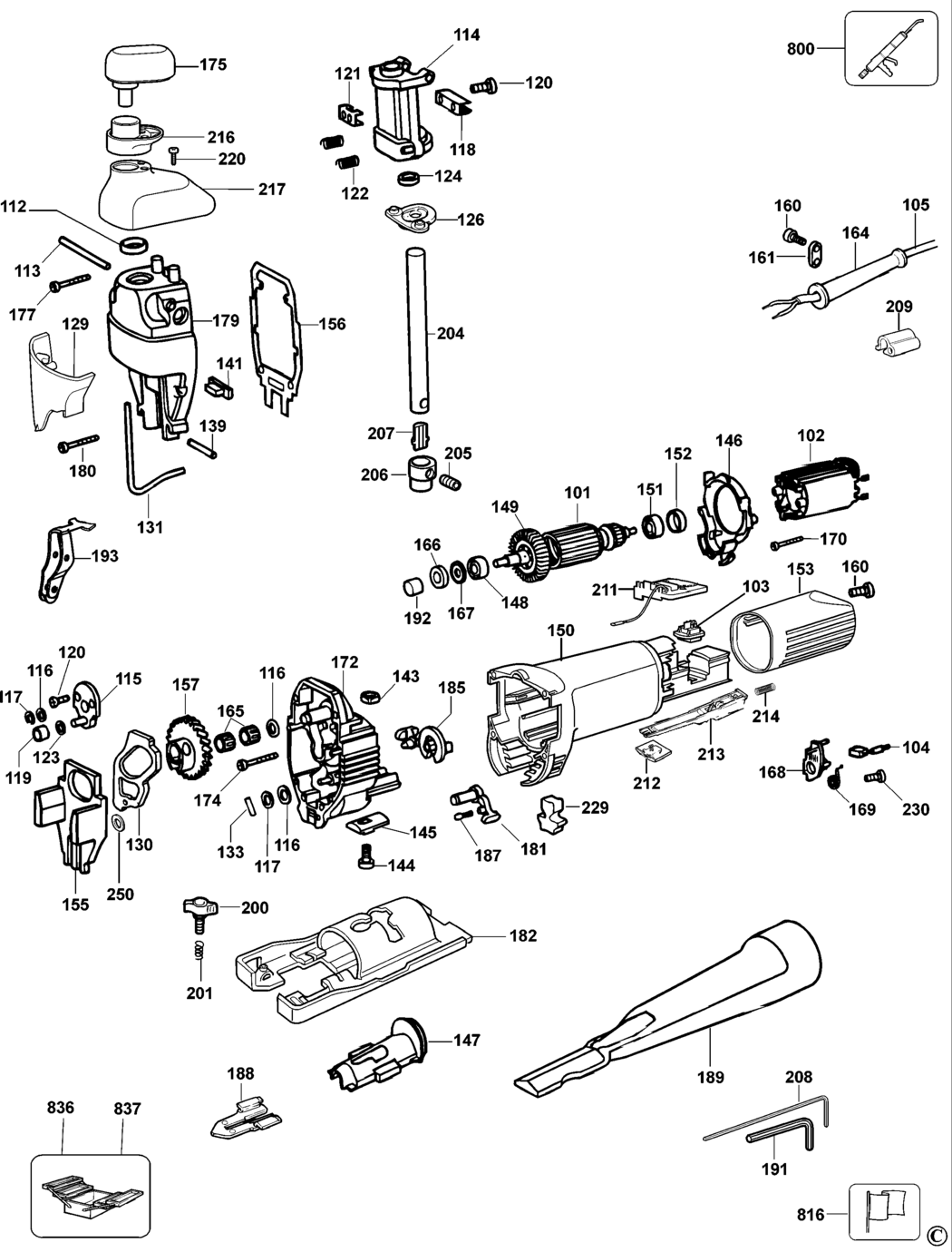 Dewalt DW324 Type 2 Jigsaw Spare Parts