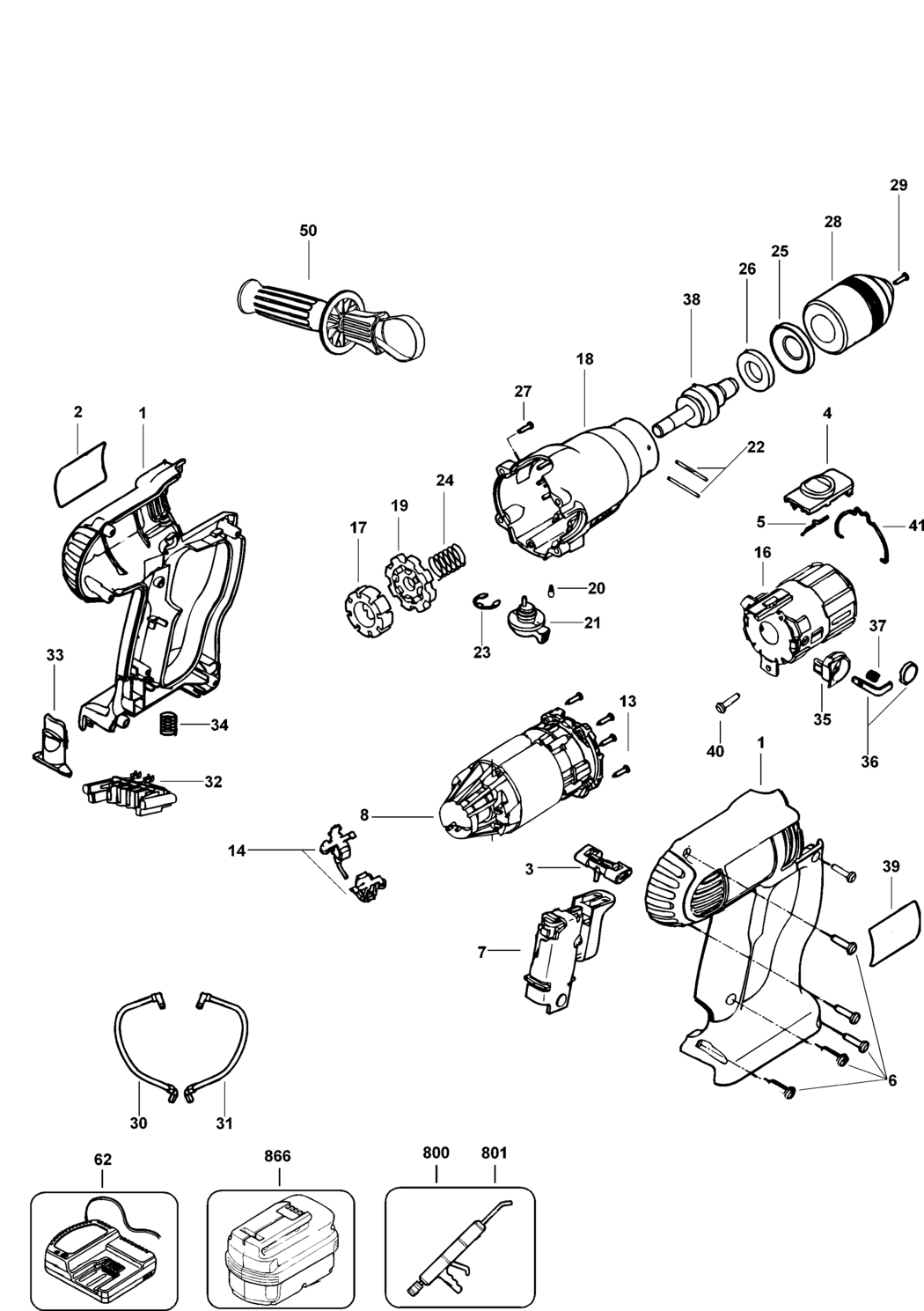 Dewalt DW006K Type 1 Hammer Drill Spare Parts