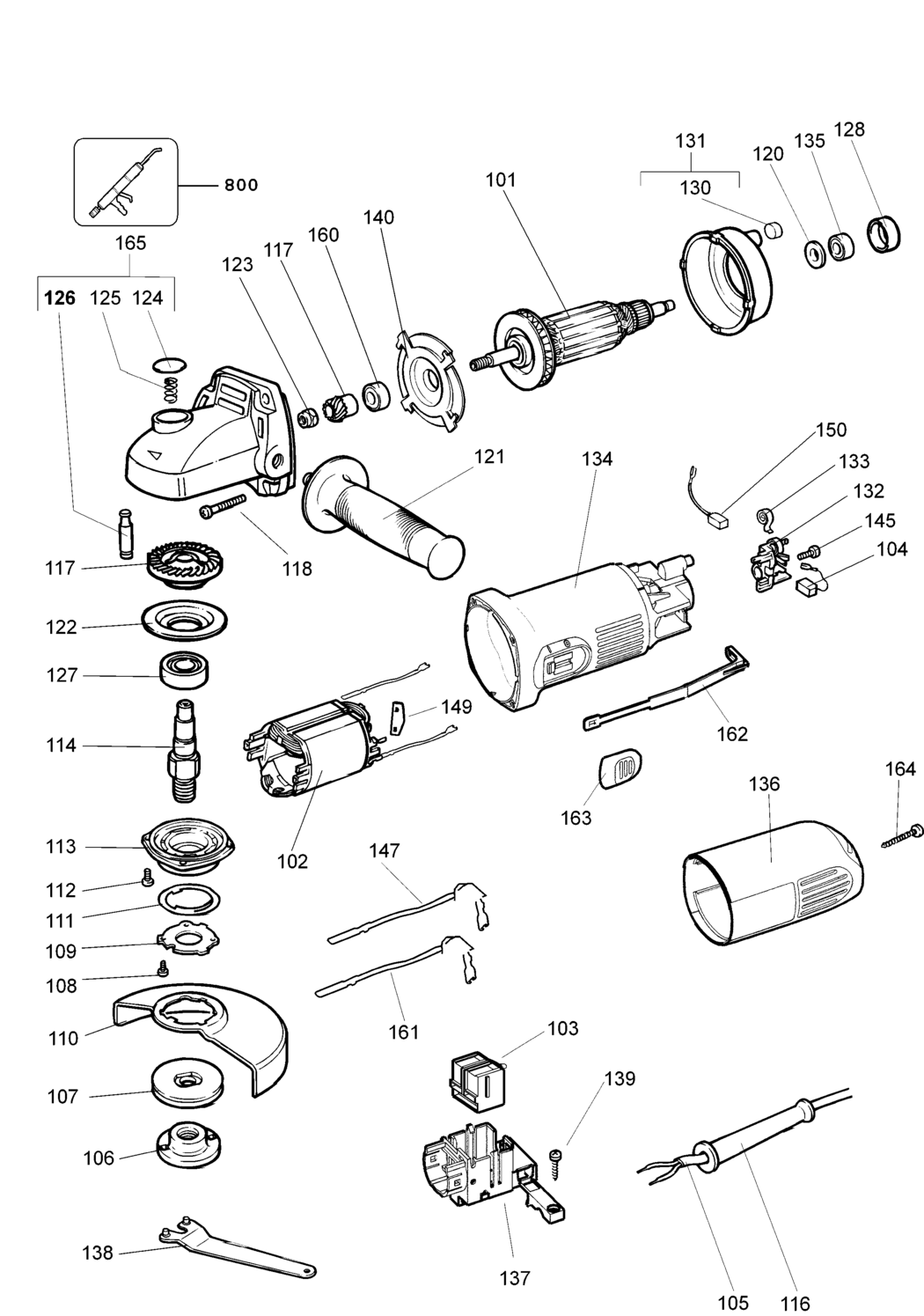 Dewalt DW818 Type 1 Small Angle Grinder Spare Parts