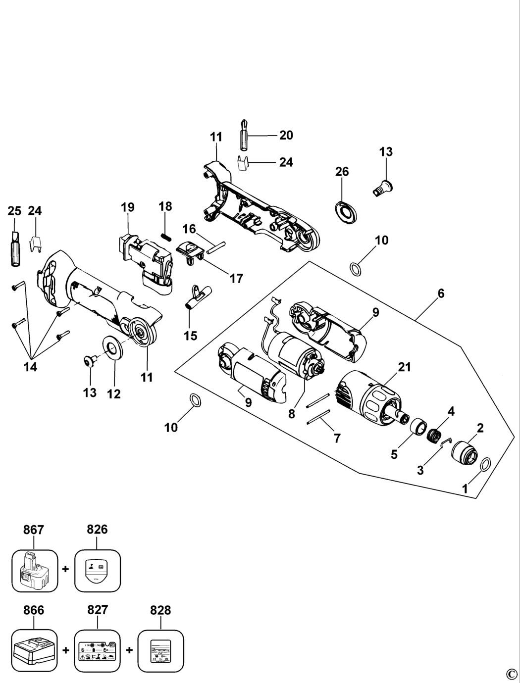 Dewalt DW920K Type 1 Screwdriver Spare Parts