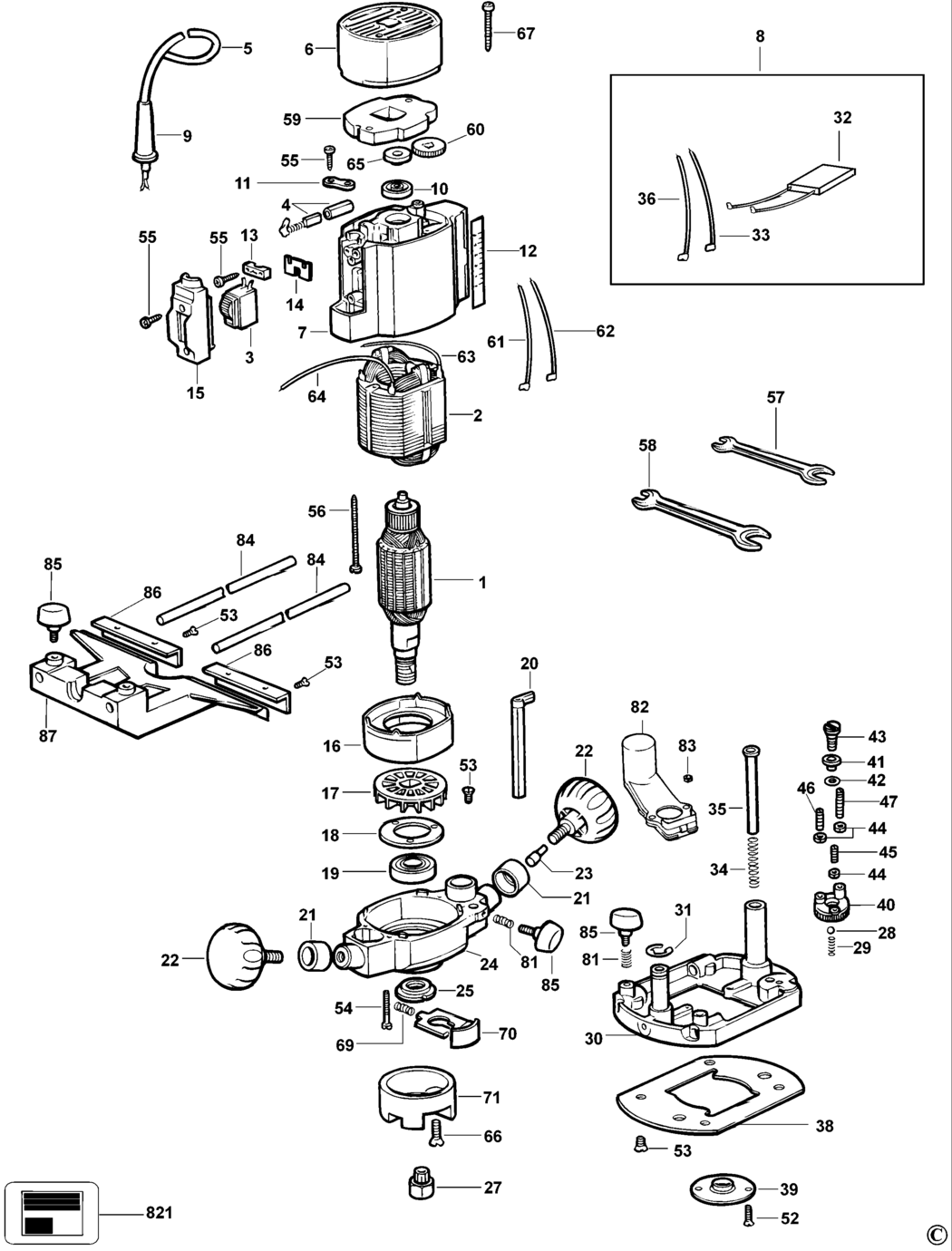 Dewalt DW615 Type 4 Router Spare Parts