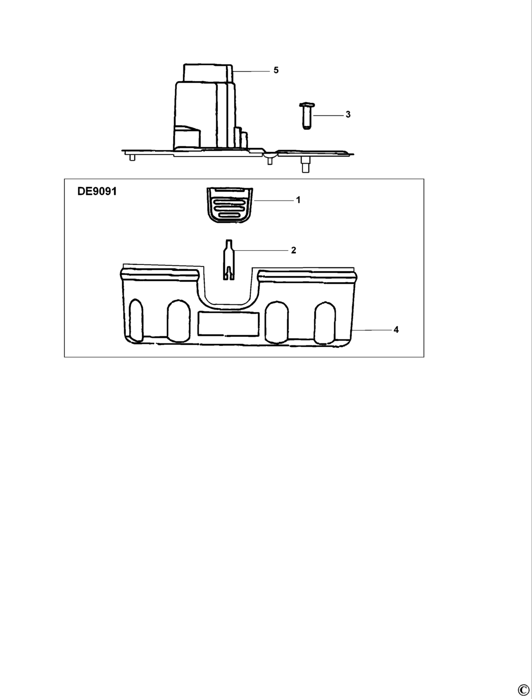 Dewalt DE9091 Type 1 Battery Spare Parts