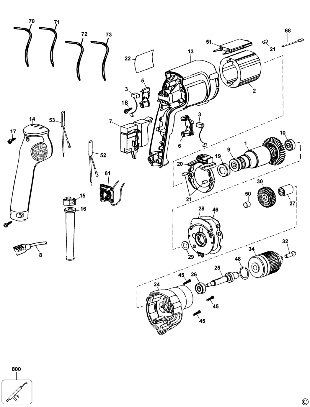 Dewalt DW217 Type 2 Drill Spare Parts