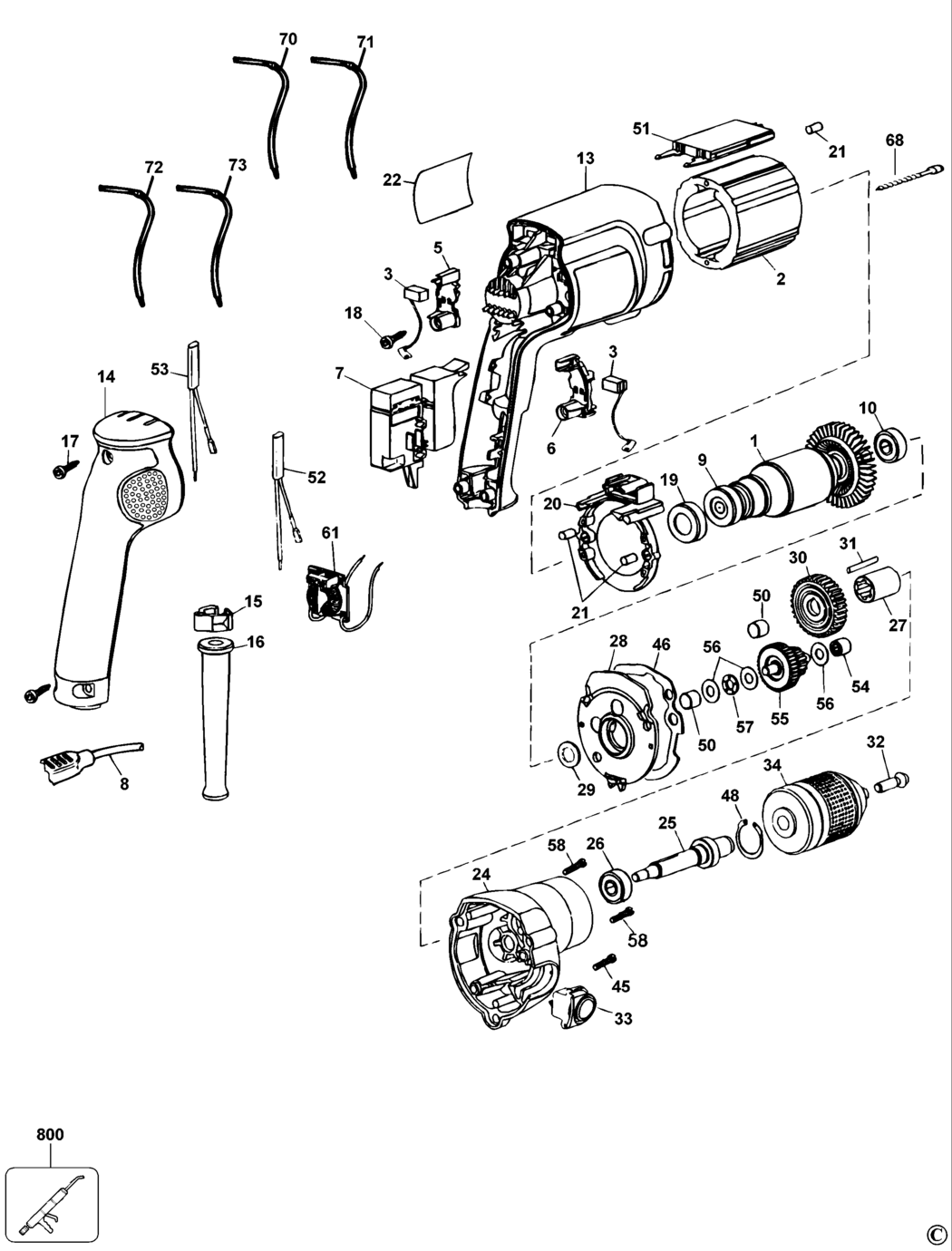 Dewalt DW221 Type 2 Drill Spare Parts
