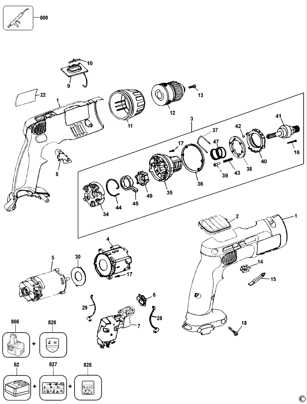 Dewalt DW996 Type 5 Drill Spare Parts