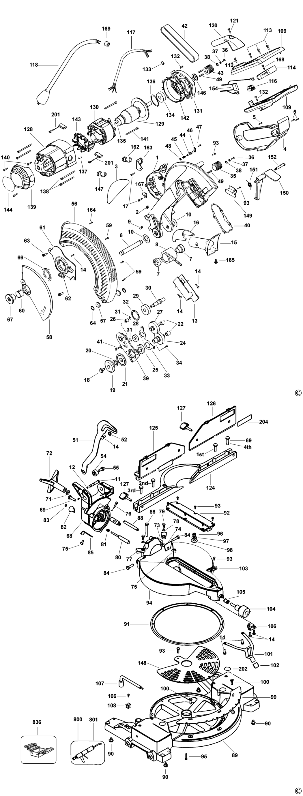 Dewalt DW706 Type 1 Mitre Saw Spare Parts