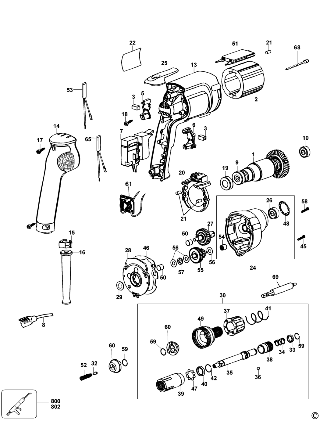 Dewalt DW269K Type 2 Screwdriver Spare Parts