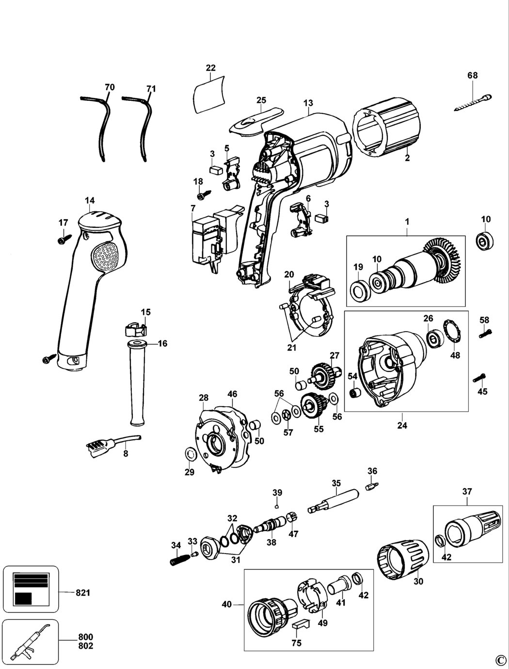 Dewalt DW257 Type 2 Screwdriver Spare Parts