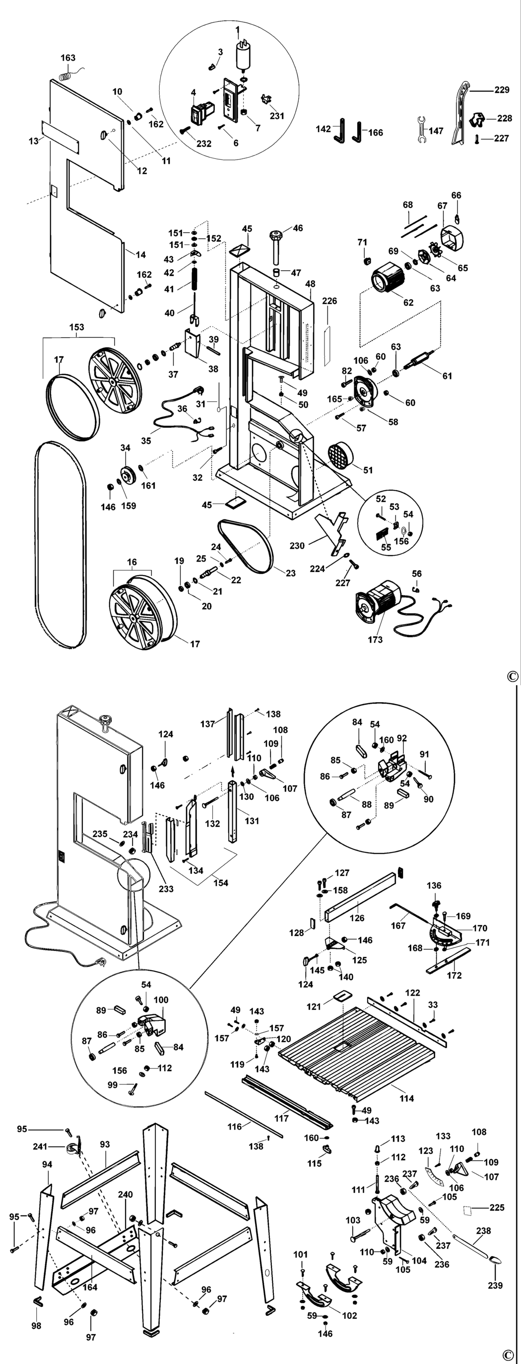 Dewalt DW876 Type 2 Bandsaw Spare Parts