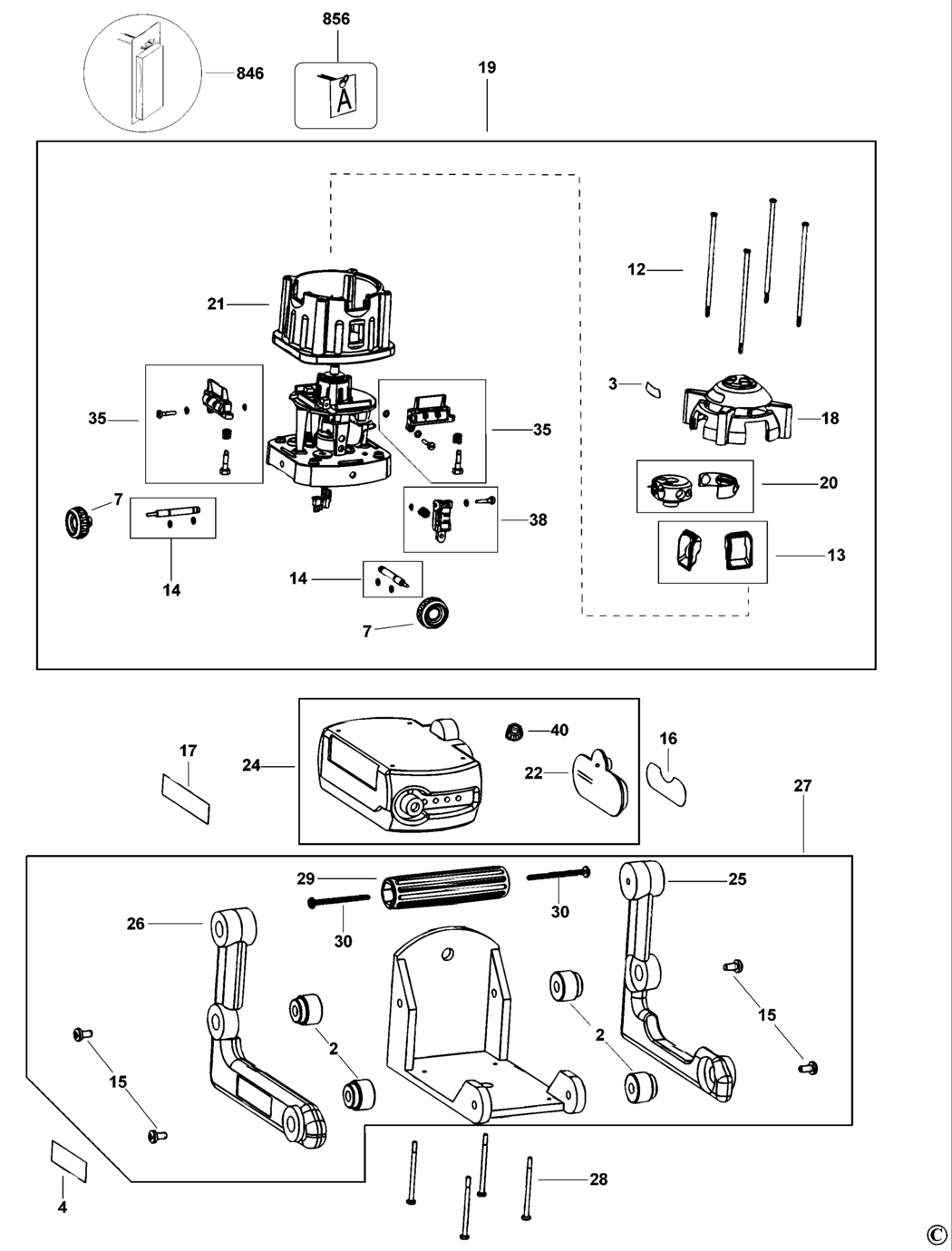 Dewalt DW071K Type 1 Laser Spare Parts