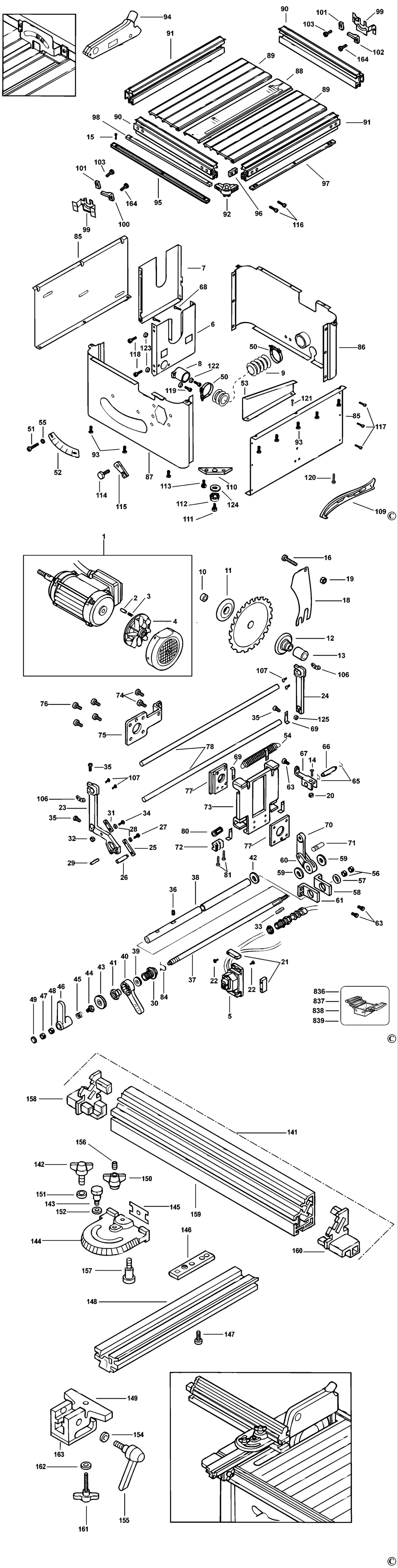 Dewalt DW719 Type 1 Table Saw Spare Parts