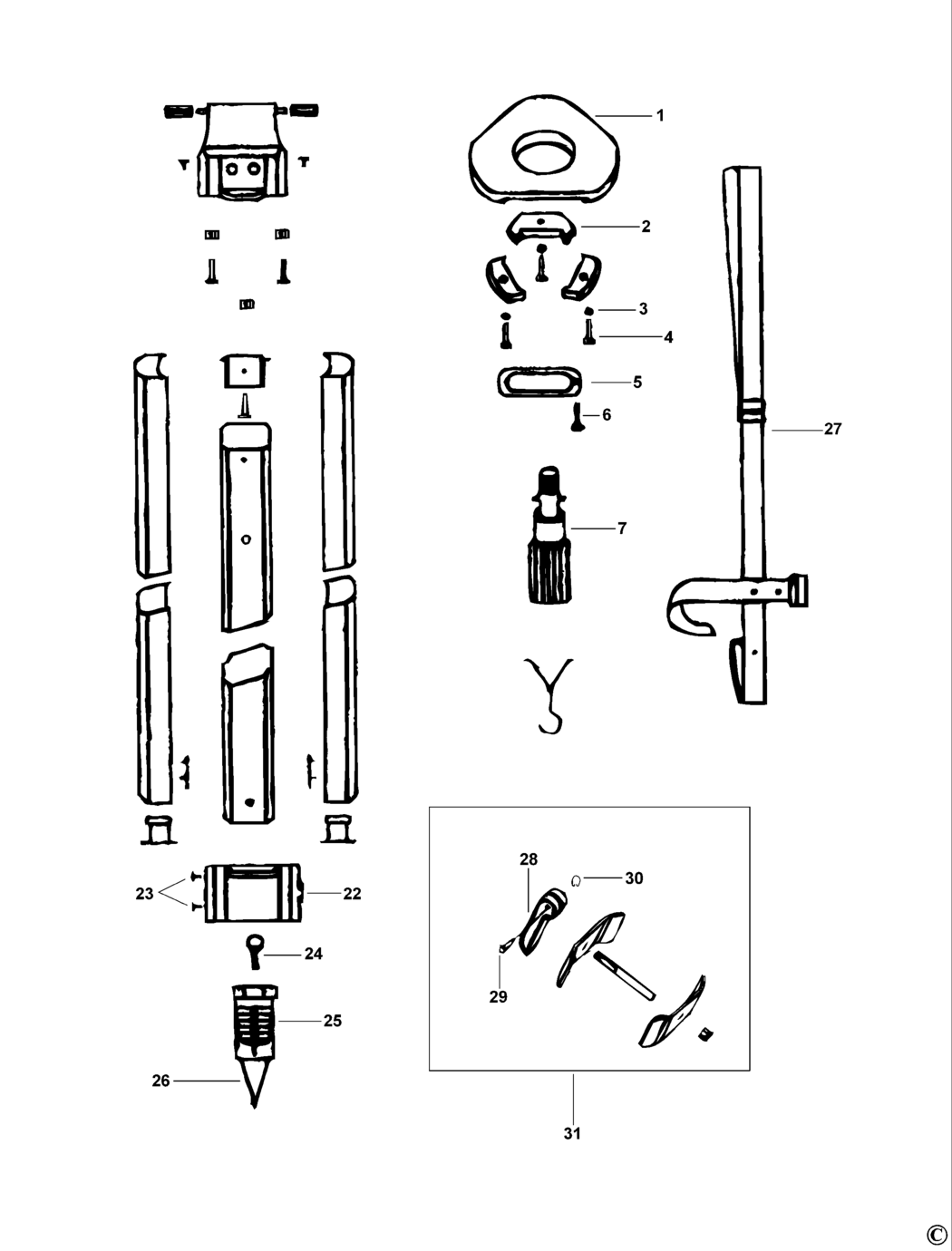 Dewalt DE0736 Type 1 Tripod Spare Parts