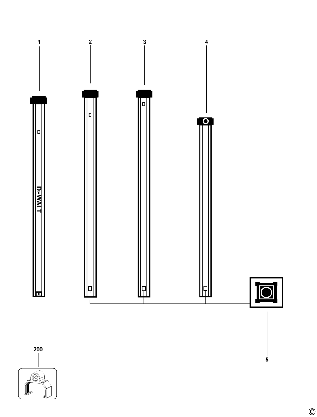 Dewalt DE0734 Type 1 Grade Rod Spare Parts