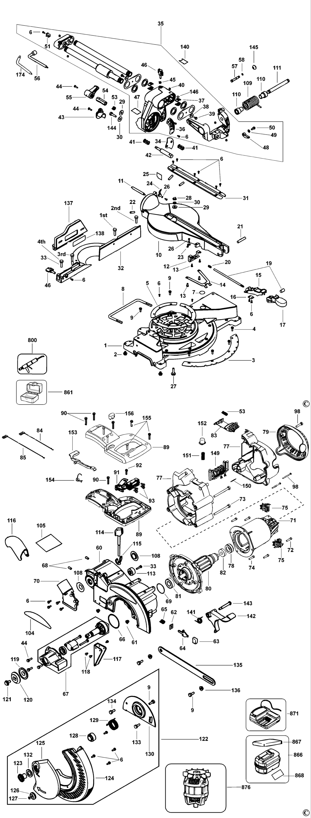 Dewalt DW017 Type 1 Mitre Saw Spare Parts