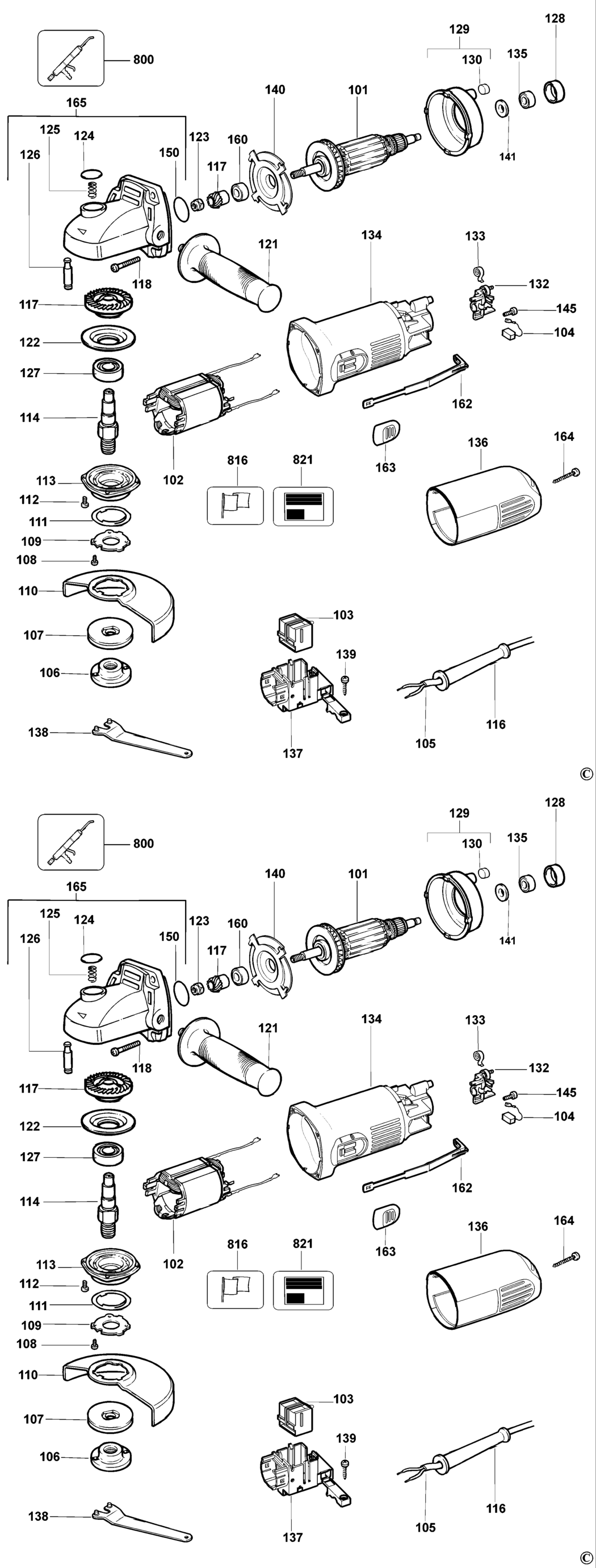 Dewalt DW824 Type 4 Small Angle Grinder Spare Parts