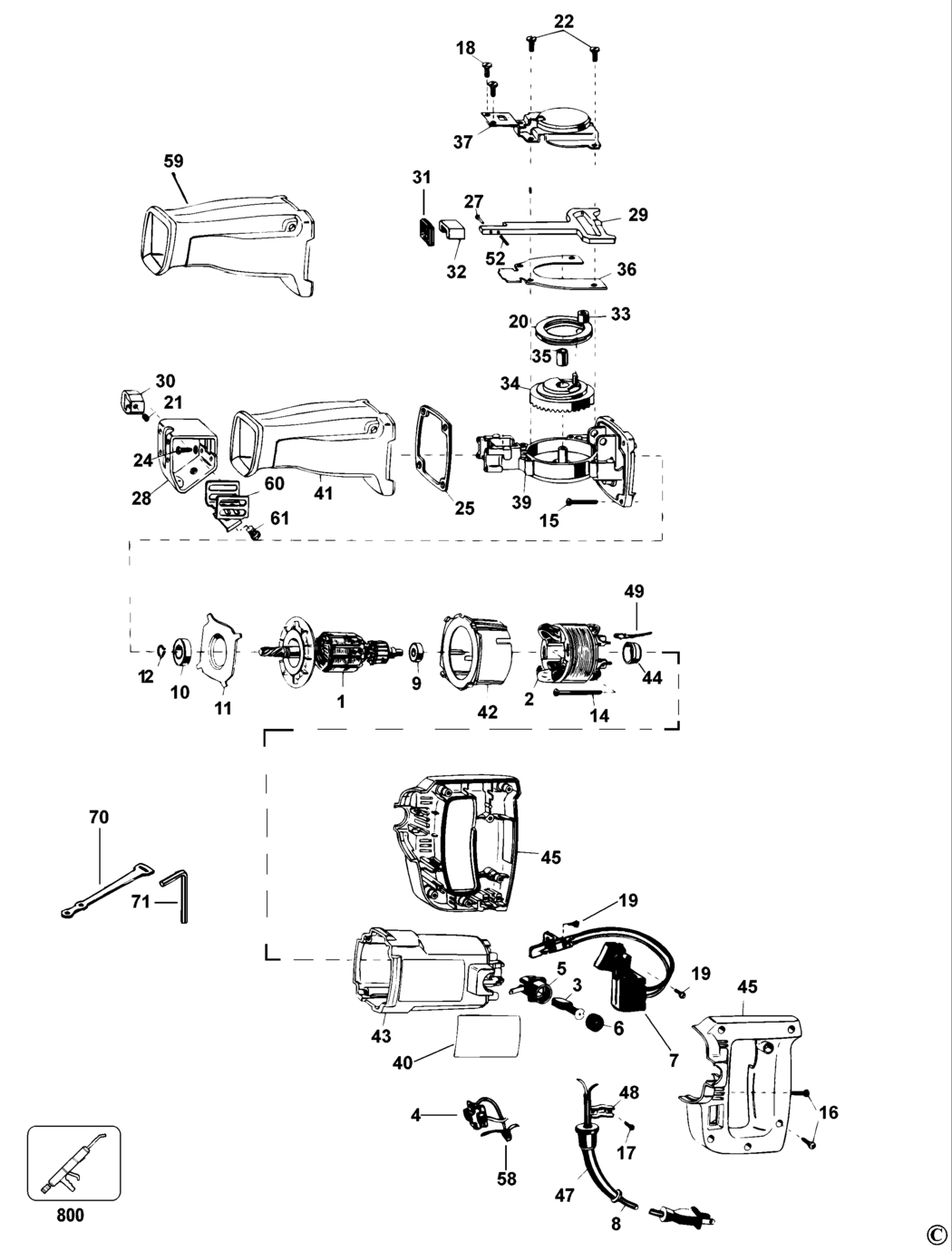 Dewalt DW304K Type 1 Cutsaw Spare Parts