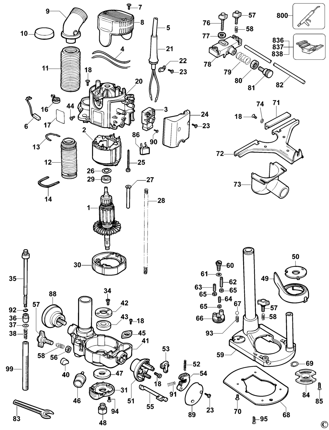 Dewalt DW620 Type 2 Router Spare Parts