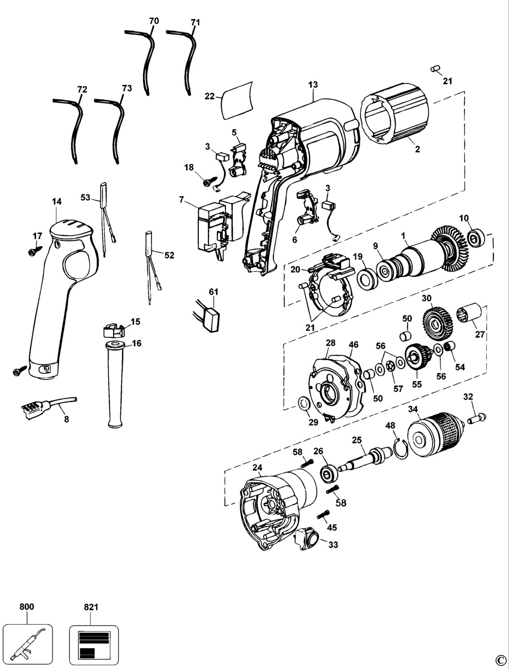 Dewalt DW221 Type 3 Drill Spare Parts