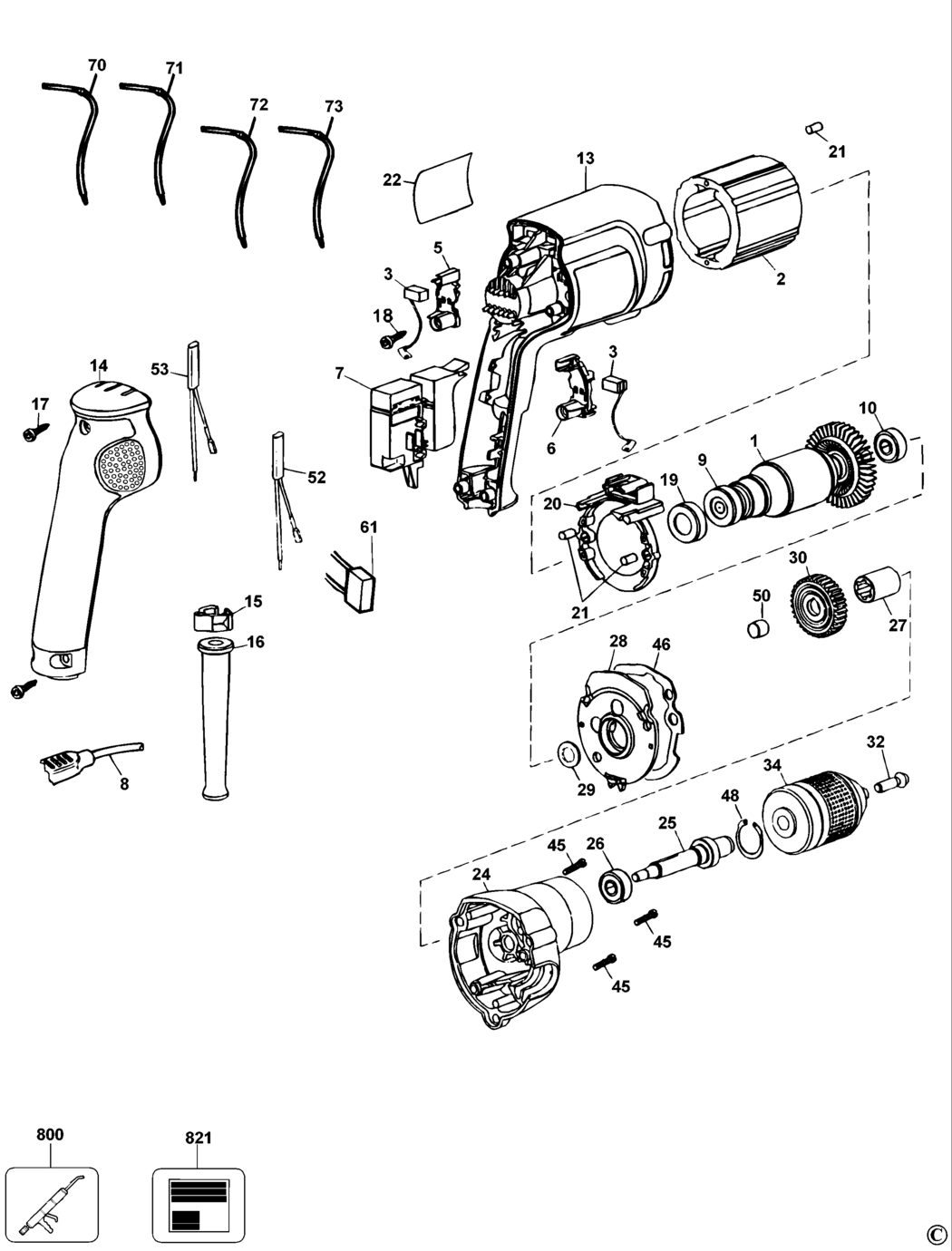 Dewalt DW217 Type 3 Drill Spare Parts