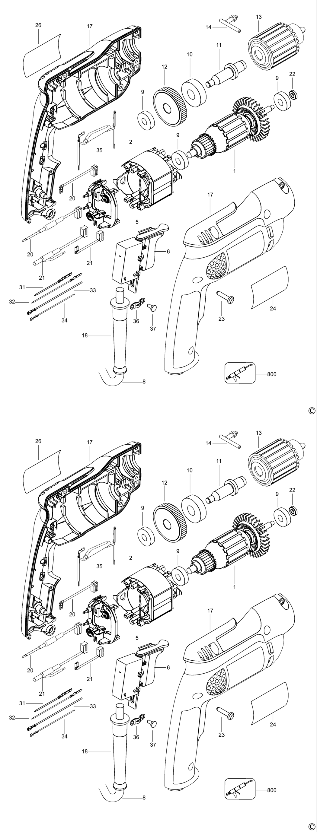 Dewalt D21003 Type 1 Drill Spare Parts