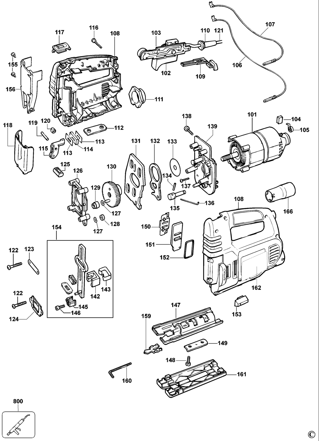 Dewalt DW320 Type 3 Jigsaw Spare Parts