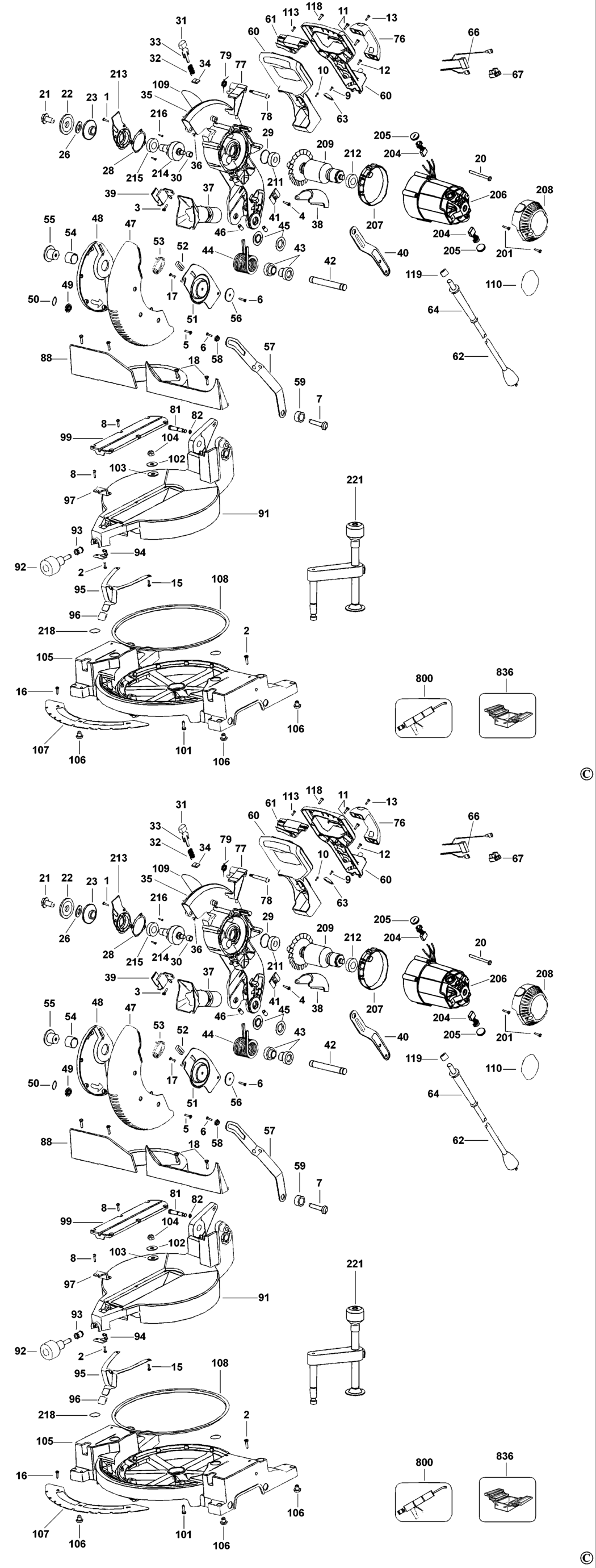 Dewalt DW702 Type 2 Mitre Saw Spare Parts