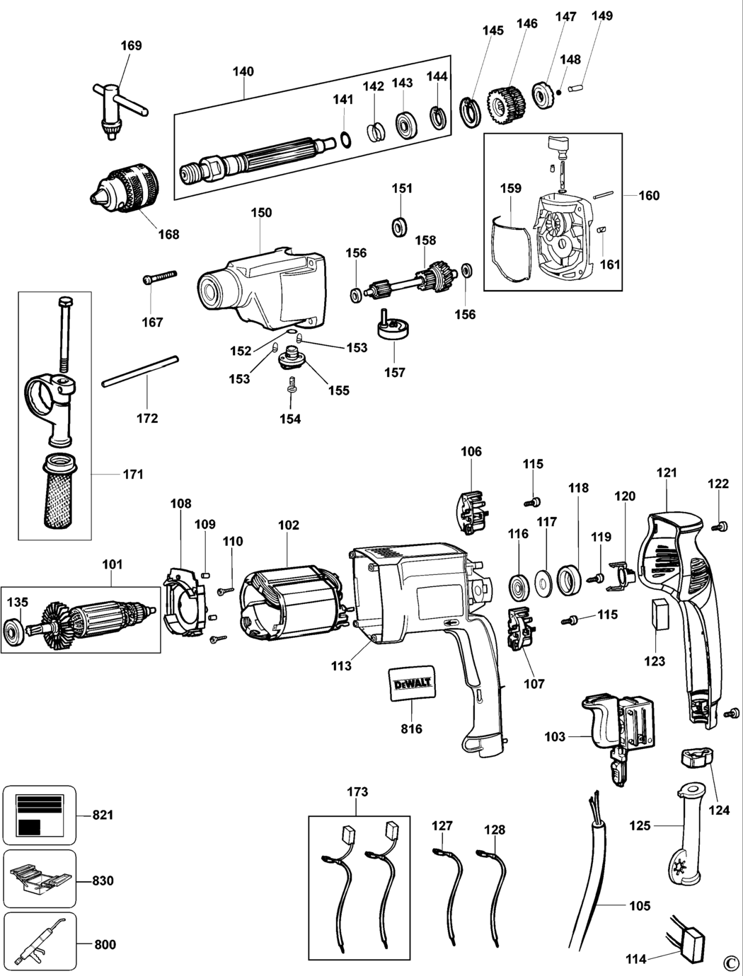 Dewalt DW518 Type 2 Drill Spare Parts